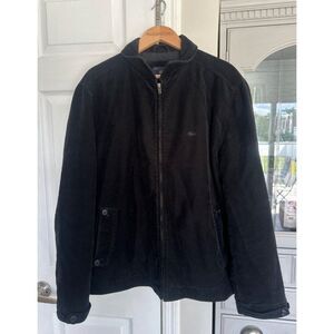 VTG Lacoste 54/6 (XL) Men's Heavyweight Full Zip Black Jacket Crocodile Logo